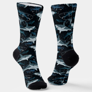 Chaussette Requins, marins, mer, poisson, prédateur, animal,
