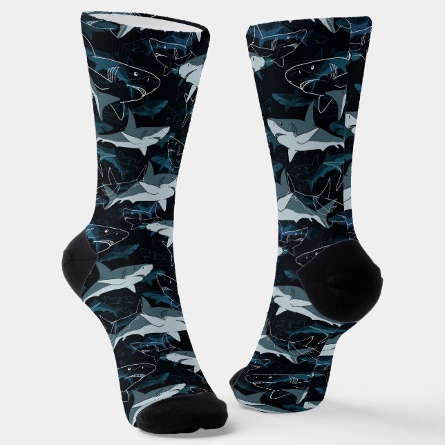 Chaussette Requins, marins, mer, poisson, prédateur, animal,  (Angulaire)