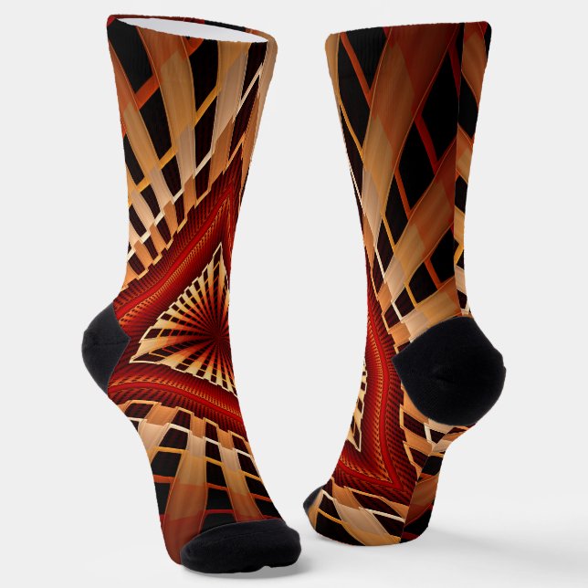 Chaussette Réseau Fantastique 3D Fractale Moderne de Design G (Angulaire)