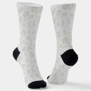 Chaussette Respiration de Bébé Blanche Florale Gypsophila