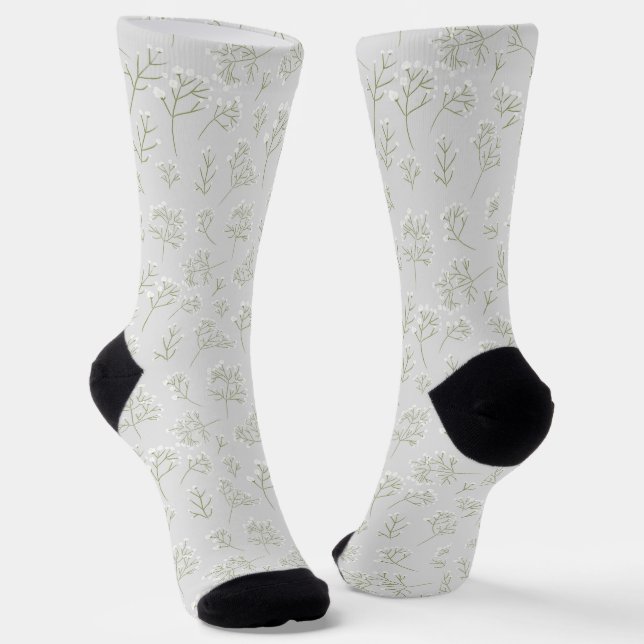 Chaussette Respiration de Bébé Blanche Florale Gypsophila (Angulaire)