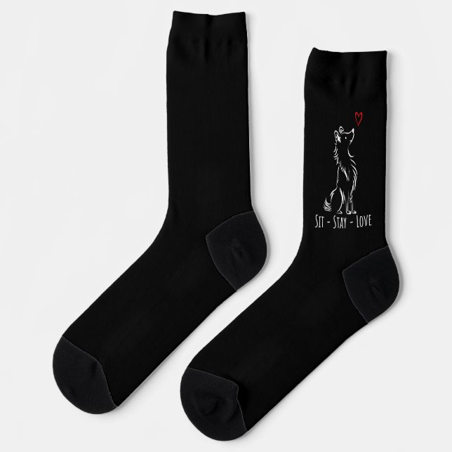 Chaussette Reste-Assis-Amour Sheltie (Gauche)