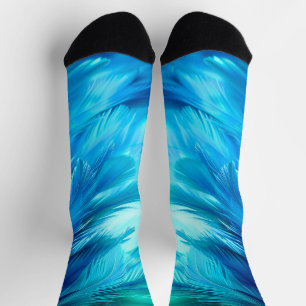 Chaussette Résumé de plume bleu-vert