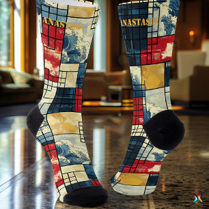 Chaussette Résumé dynamique : Rétro géométrique rencontre l'o