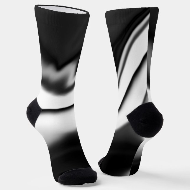 Chaussette Résumé en noir et blanc (Angulaire)