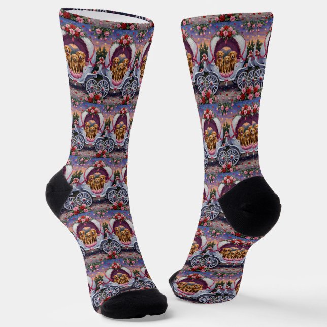 Chaussette Retriever doré Saint-Valentin  (Angulaire)