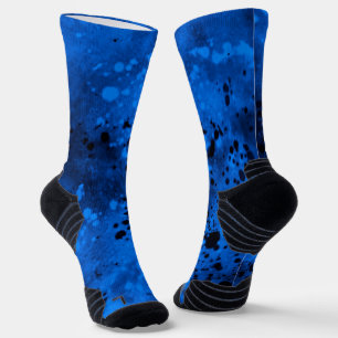 Chaussette Retro Bleu et Peinture noire