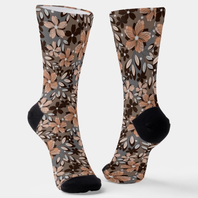 Chaussette Retro floral pattern. (Angulaire)