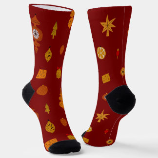 Chaussette Retro Mid-Century Modern Christmas Icons 