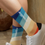 Chaussette Rétro Rayures Années 70 Nom personnalisé<br><div class="desc">Cette conception peut être personnalisée dans la zone prévue en changeant la photo et/ou le texte. Ou elle peut être personnalisée en cliquant sur "Personnaliser ce modèle", puis en choisissant l'option "cliquer pour personnaliser davantage" et en supprimant ou en changeant la couleur de l'arrière-plan, en ajoutant du texte, en changeant...</div>