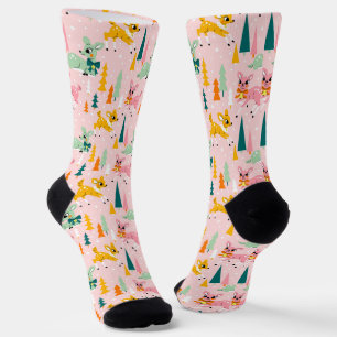 Chaussette Retro Reindeer Wonderland Motif de vacances