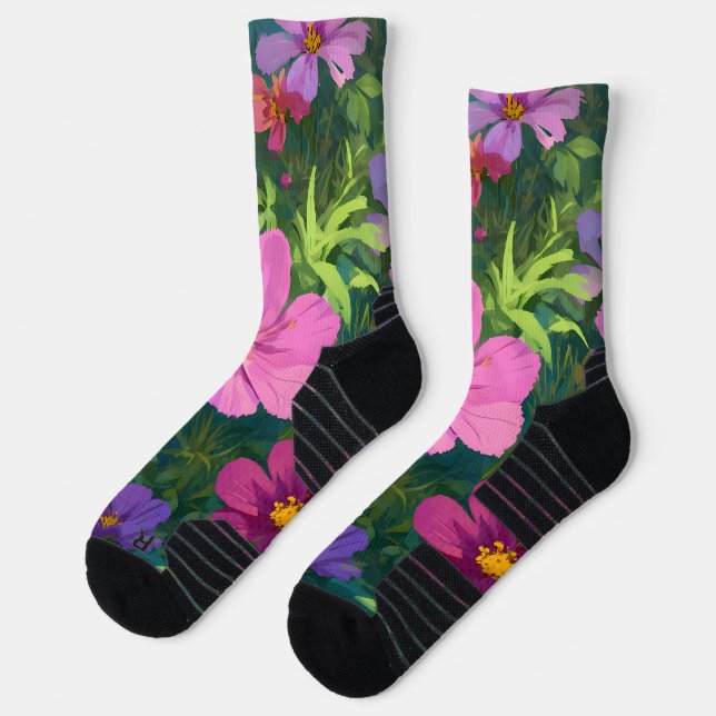 Chaussette Retro Sunshine Patterns – Bold Colorful  (Gauche)