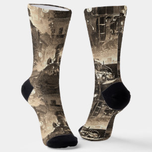 Chaussette Rêves à vapeur - Chaussettes de moteur ferroviaire