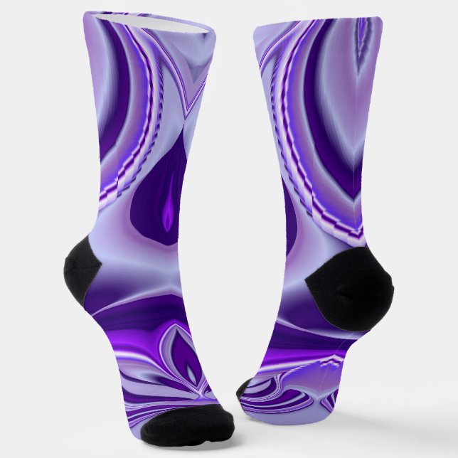Chaussette Rêves arc-en-ciel à fleurs violettes (Angulaire)