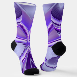 Chaussette Rêves arc-en-ciel à fleurs violettes