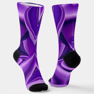 Chaussette Rêves arc-en-ciel à fleurs violettes
