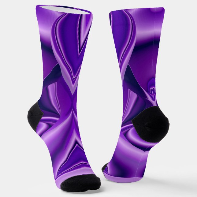 Chaussette Rêves arc-en-ciel à fleurs violettes (Angulaire)