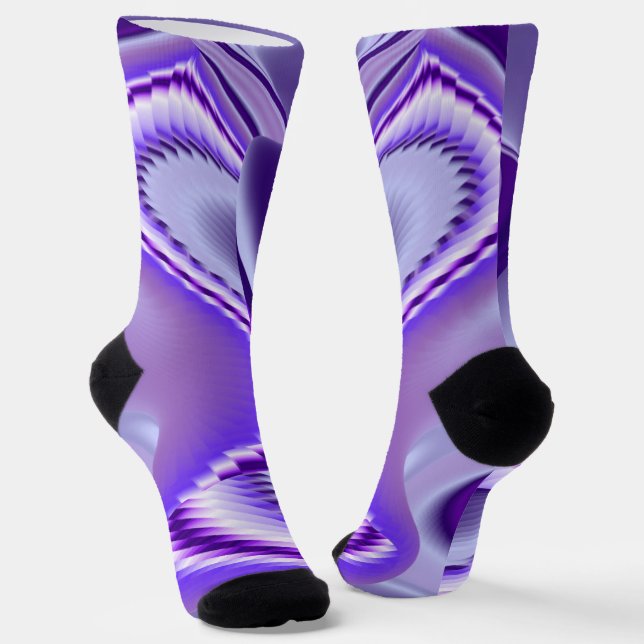 Chaussette Rêves arc-en-ciel à fleurs violettes (Angulaire)
