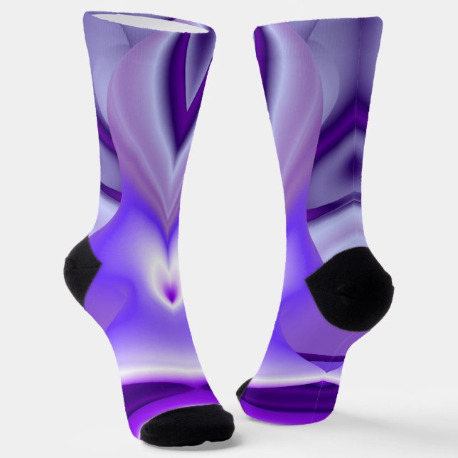 Chaussette Rêves arc-en-ciel à fleurs violettes (Angulaire)