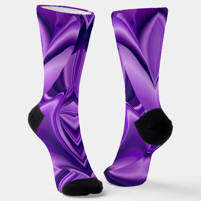 Chaussette Rêves arc-en-ciel à fleurs violettes (Angulaire)