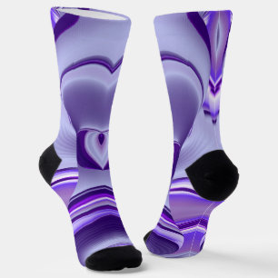 Chaussette Rêves arc-en-ciel à fleurs violettes