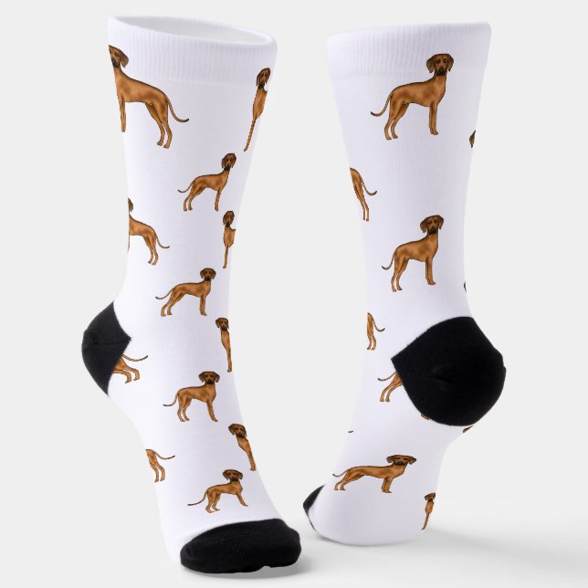 Chaussette Rhodesian Ridgeback Brown Cartoon Lion Chien Motif (Angulaire)