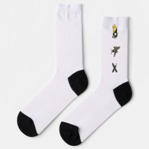 Chaussette RICH Unisex Chaussettes Tendance Abstrait Black Wh