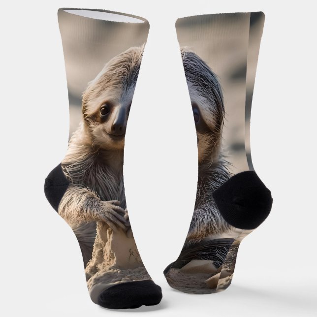 Chaussette Rives de sable : Baby Sloth Building Châteaux de s (Angulaire)