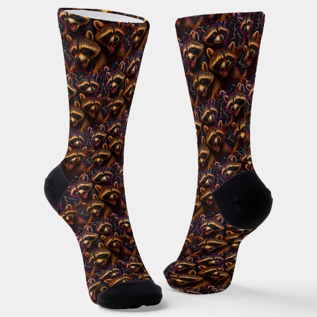 Chaussette Rizz Em Avec Le Mème De Tisme Autisme Funny Racoon (Angulaire)