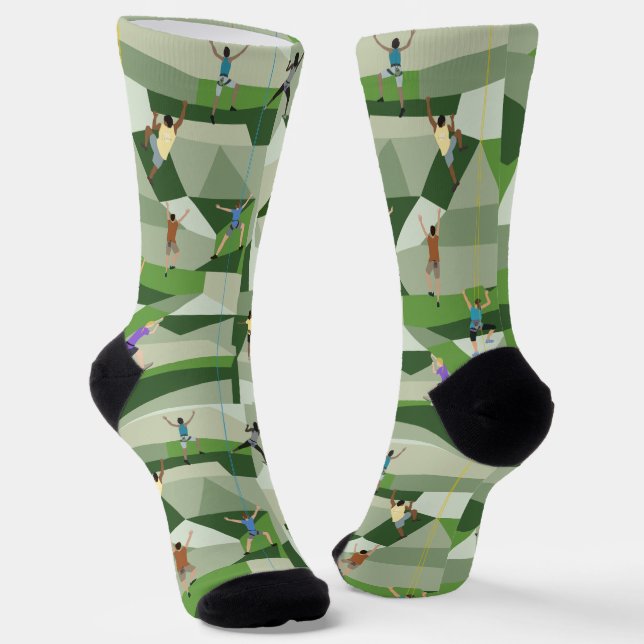 Chaussette Rock Climbing in Greens Crew Socks (Angulaire)