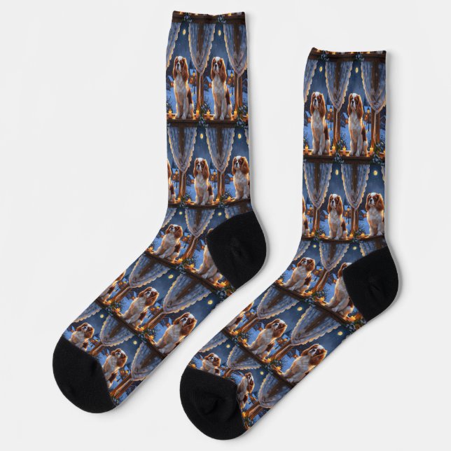 Chaussette Roi Cavalier avec lumières de Noël (Gauche)