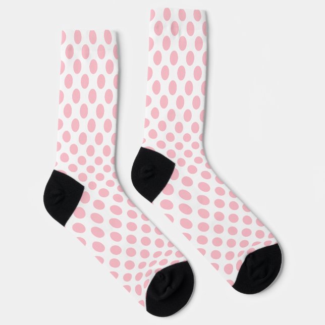 Chaussette Rose sur blanc Chaussettes Pois de grande taille (Droite)