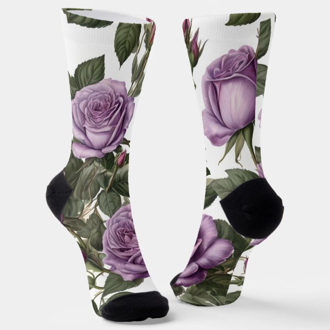 Chaussette Roses de Rose pourpre, (Angulaire)