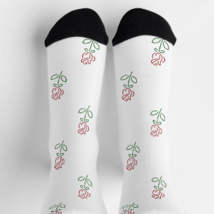 Chaussette Roses Rouges, Motif De Roses, Fleurs