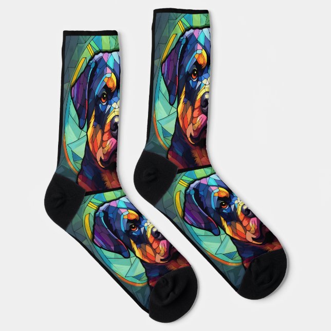 Chaussette Rottweiler en Verre Coloré (Droite)