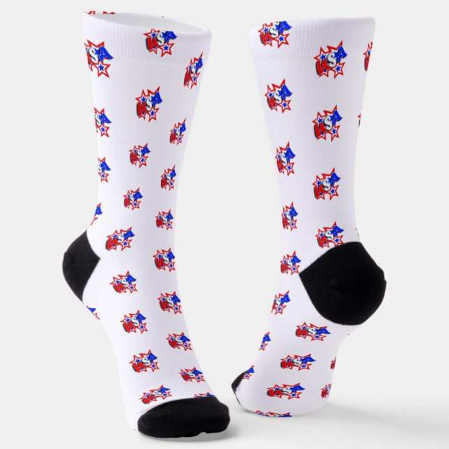 Chaussette Rouge blanc et bleu USA Patriotique (Angulaire)