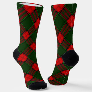 Chaussette Rouge Et Vert Plaid