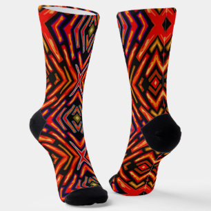 Chaussette Rouge Incandescent Orange Noir