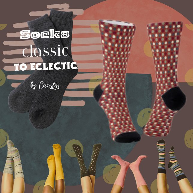 Chaussette Rouille avec Turquoise, Crème, Pots Brown Chausset (Créateur téléchargé)