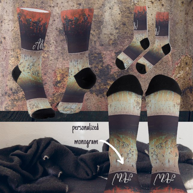 Chaussette rouille brun rouge Abstrait (Créateur téléchargé)