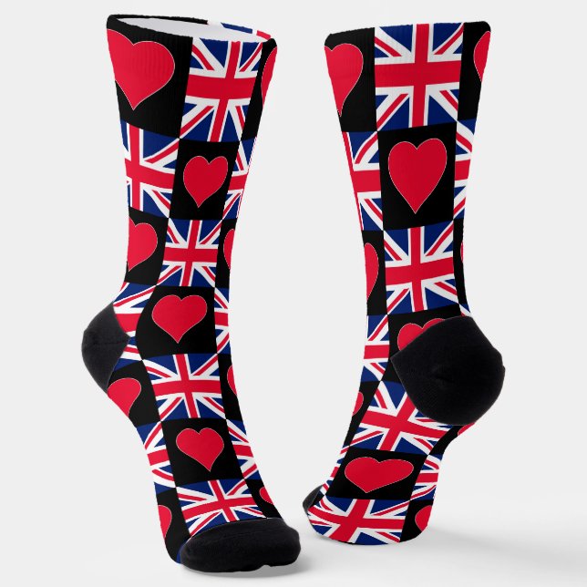 Chaussette Royaume-Uni National Flag UK Pride Patriotic (Angulaire)