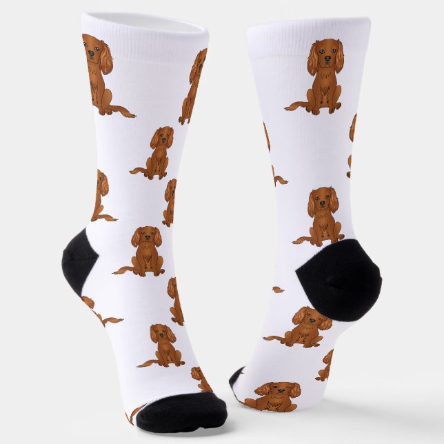 Chaussette Ruby Cavalier King Charles Spaniel Chien Motif (Angulaire)