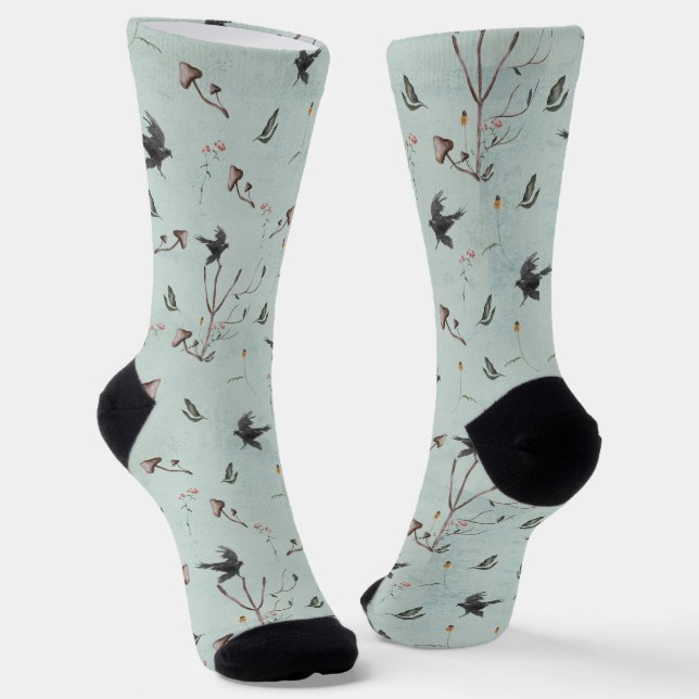 Chaussette Rune Algiz faite de branches et de corbeau (Angulaire)