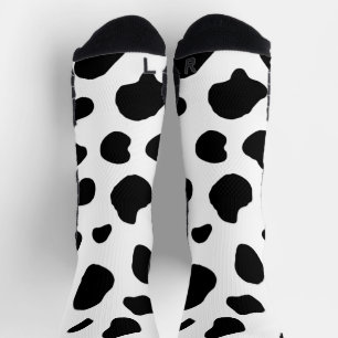 Chaussette Russe noir et blanc Holstein Motif de vache
