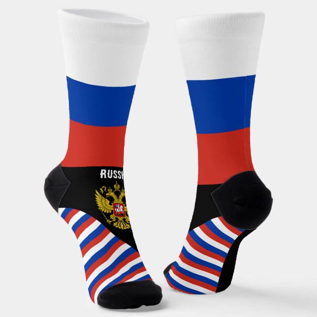 Chaussette Russie, mode, drapeau russe, patriotique (Angulaire)