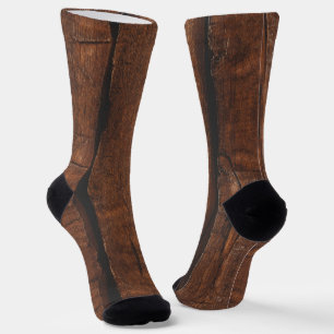 Chaussette Rustique brun foncé vieux bois cool élégant