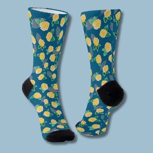 Chaussette Sac fourre-tout floral botanique Rose jaune