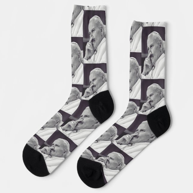 Chaussette Saint Jean Paul II le Grand Communicateur Beaux-Ar (Gauche)