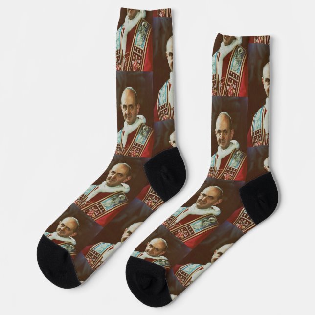 Chaussette Saint Pape Paul VI Evêque de Rome (Gauche)