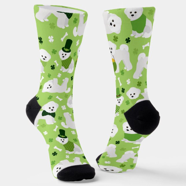 Chaussette Saint Patrick's Day Bichon Frise (Angulaire)